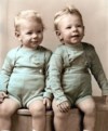 Taken at 18 months old; Ron on the right with twin brother Don